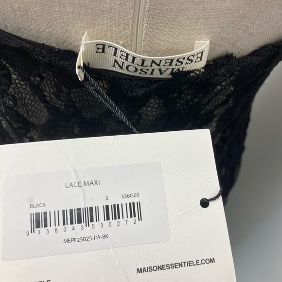 Maison Essentiele Black Floral Lace Maxi Dress NWT - Picture 7 of 7